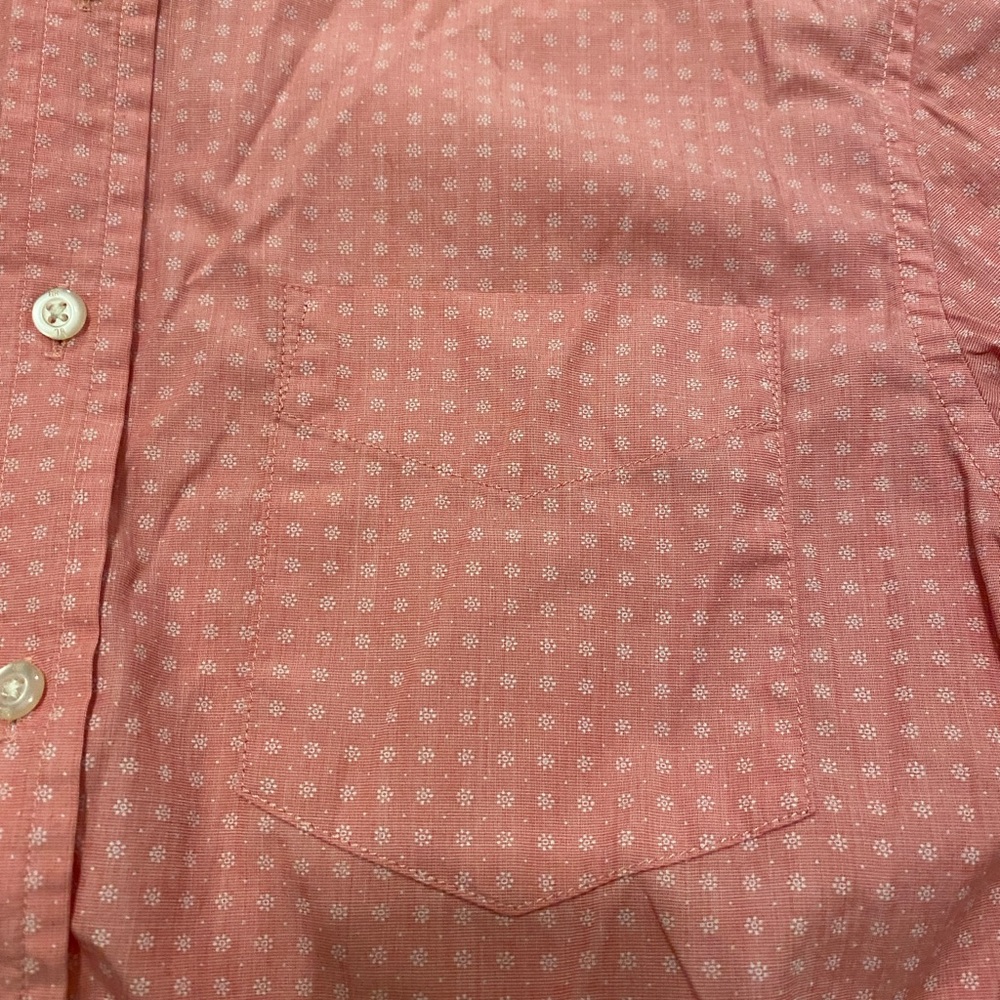 Banana Republic Luxe Stretch Poplin Button Down Shirt, Size Small, Light Red - Picture 3 of 5